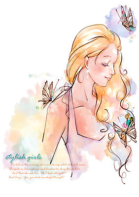 PSD 우먼라이프 여자 패션 나비 곤충 일러스트 한명 미소 사람 상반신 20대 성인 라이프 뷰티 순수 산뜻 청순 여자만 여자한명만 성인여자만 청년만 청년여자만 성인한명만 청년여자한명만 성인여자한명만 성인만 국내일러스트 동물 1 라이프스타일 컨셉 표정 청년 생활 파일형식