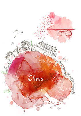 PSD 나라 컬러 외국문화 여행 캘리배경 백그라운드 유적 일러스트 캘리그라피 불꽃 폭죽 빨간색 관광지 세계 중국 도시 수도 자금성 만리장성 수도_도성 국내일러스트 전통 아시아 문화 불 궁전 세계문화유산 성 베이징 파일형식