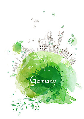 PSD 유럽 나라 줄기 컬러 외국문화 여행 캘리배경 백그라운드 유적 일러스트 캘리그라피 나뭇잎 독일 초록색 관광지 세계 도시 수도 노이슈반슈타인성 브란덴부르크문 수도_도성 국내일러스트 식물 전통 문화 잎 파일형식