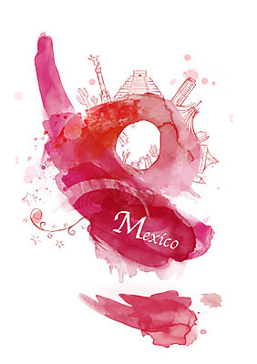 PSD 나라 컬러 외국문화 여행 캘리배경 백그라운드 북아메리카 유적 일러스트 캘리그라피 멕시코 선인장 빨간색 관광지 세계 도시 수도 카스티요 수도_도성 국내일러스트 식물 전통 문화 아메리카 마야문명 파일형식