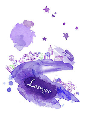 PSD 나라 별 컬러 외국문화 여행 캘리배경 백그라운드 유적 일러스트 캘리그라피 건물 관광지 세계 미국 도시 수도 라스베가스 수도_도성 국내일러스트 자연요소 전통 건축물 문화 북아메리카 파일형식