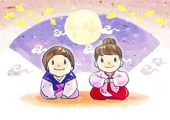 PSD 전통 여자 명절 남자 행복 일러스트 나뭇잎 미소 웃음 사람 소년 두명 추석 보름달 달 인사 절 전통의상 한복 은행잎 큰절 국내일러스트 자연요소 한국전통 기념일 감정 어린이 잎 표정 예절 절_인사 파일형식