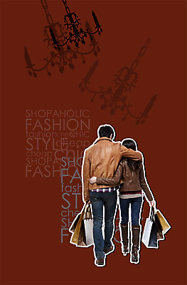 PSD 편집이미지 커플 여자 남자 서기 사람 동양인 20대 성인 두명 뒷모습 쇼핑 쇼핑백 가을 즐거움 청년만 성인만 이미지편집 계절 감정 뷰포인트 가방 관계 모션 인종 청년 파일형식