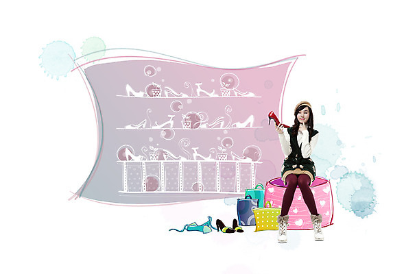 PSD 편집이미지 잡화 여자 구두 신발 한명 사람 앉기 동양인 20대 성인 쇼핑 쇼핑백 상점 전시 가을 하이힐 즐거움 진열장 신발가게 여자만 여자한명만 성인여자만 청년만 청년여자만 성인한명만 청년여자한명만 성인여자한명만 성인만 이미지편집 1 계절 감정 가방 모션 인종 청년 여성화 파일형식