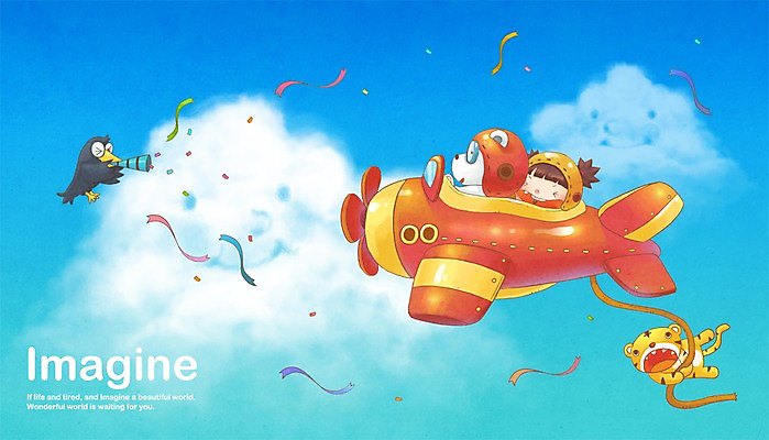 PSD 동물 구름 여자 여유 어린이 일러스트 상상 하늘 비행기 한명 미소 웃음 사람 소녀 판타지 스피커 확성기 비행 호랑이 북극곰 까마귀 소통 여자만 여자한명만 어린이만 소녀만 소녀한명만 국내일러스트 자연요소 1 감정 음향기기 컨셉 곰 포유류 항공교통 조류 대중교통 표정 파일형식