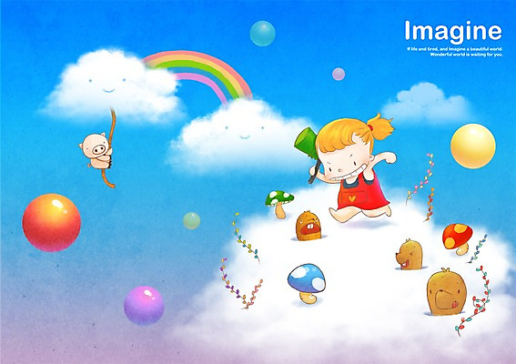 PSD 동물 구름 여자 여유 어린이 무지개 일러스트 상상 한명 사람 소녀 판타지 버섯 돼지 망치 풍선 두더지잡기 소통 두더지 여자만 여자한명만 어린이만 소녀만 소녀한명만 국내일러스트 자연요소 1 감정 컨셉 포유류 놀이 공구 파일형식