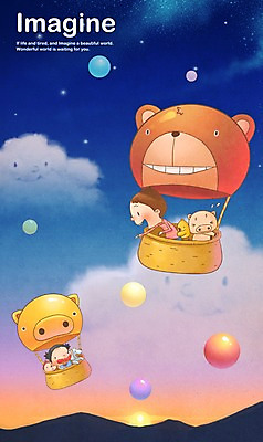 PSD 동물 구름 여자 남자 여유 어린이 일러스트 상상 산 병아리 미소 웃음 사람 소녀 소년 두명 판타지 태양 열기구 비행 원숭이 돼지 강아지 소통 어린이만 국내일러스트 자연요소 감정 컨셉 포유류 항공교통 조류 표정 반려동물 개 파일형식