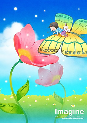 PSD 식물 동물 구름 남자 꽃 여유 어린이 나비 일러스트 상상 한명 미소 웃음 사람 소년 판타지 토끼 소통 남자만 남자한명만 어린이만 소년만 소년한명만 국내일러스트 자연요소 1 감정 곤충 컨셉 포유류 표정 반려동물 파일형식