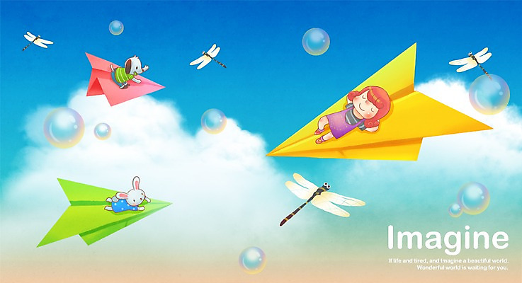 PSD 동물 구름 여자 여유 어린이 일러스트 상상 하늘 한명 사람 소녀 판타지 토끼 잠 강아지 잠자리 종이비행기 낮잠 소통 여자만 여자한명만 어린이만 소녀만 소녀한명만 국내일러스트 자연요소 1 감정 곤충 컨셉 포유류 반려동물 개 종이접기 파일형식