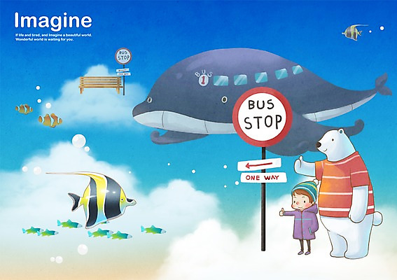 PSD 동물 구름 남자 여유 어린이 일러스트 상상 하늘 어류 한명 사람 소년 판타지 팻말 표지판 버스정류장 고래 북극곰 소통 남자만 남자한명만 어린이만 소년만 소년한명만 국내일러스트 자연요소 1 감정 컨셉 곰 포유류 프레임 알림판 수중동물 역 파일형식