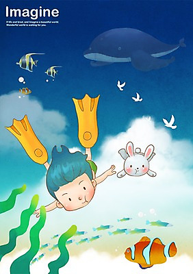 PSD 동물 구름 남자 여유 어린이 일러스트 상상 하늘 어류 한명 사람 소년 판타지 수영 토끼 고래 소통 남자만 남자한명만 어린이만 소년만 소년한명만 국내일러스트 자연요소 1 감정 컨셉 포유류 반려동물 수중동물 수상스포츠 파일형식