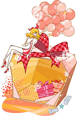 EPS 우먼라이프 라이프스타일 여자 패션 리본 패턴 일러스트 선물 한명 웃음 사람 앉기 20대 성인 30대 선물상자 쇼핑 풍선 여자만 여자한명만 성인여자만 성인만 국내일러스트 1 무늬 모션 표정 청년 생활 장년 상자 파일형식 벡터