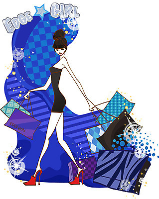 EPS 우먼라이프 라이프스타일 여자 패션 구두 패턴 일러스트 한명 서기 미소 웃음 사람 20대 성인 30대 쇼핑 쇼핑백 하이힐 미니드레스 여자만 여자한명만 성인여자만 성인만 국내일러스트 1 드레스 신발 무늬 가방 모션 표정 청년 생활 장년 여성화 파일형식 벡터