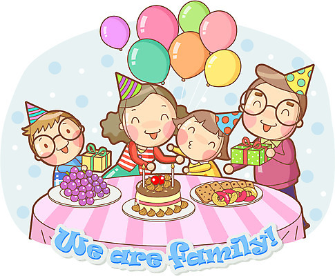 EPS 라이프스타일 여자 남자 딸 아들 어린이 과일 가족 탁자 포도 엄마 선물 사람 소녀 소년 여러명 성인 라이프 장식 10대 선물상자 파티 쿠키 과자 케이크 고깔모자 축하 생일파티 생일 아빠 즐거움 풍선 생일상 모자_잡화 기념일 감정 가구 다수 컨셉 관계 청소년 디저트 이벤트 생활 상자 파일형식 벡터