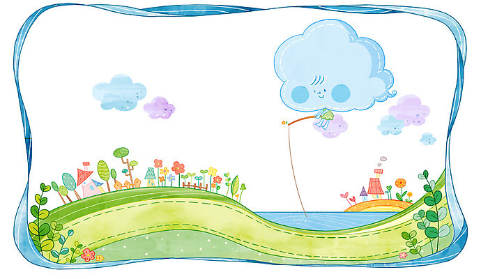 PSD 나무 식물 구름 꽃 백그라운드 일러스트 낚시 날씨 초원 사람없음 맑음 풀 국내일러스트 자연요소 레저 파일형식