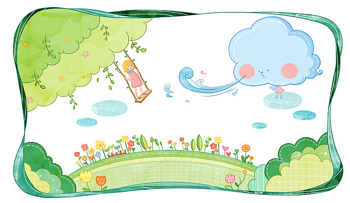 PSD 나무 식물 구름 여자 꽃 어린이 백그라운드 일러스트 바람 날씨 한명 사람 소녀 초원 맑음 풀 그네 봄바람 여자만 여자한명만 어린이만 소녀만 소녀한명만 국내일러스트 자연요소 1 파일형식