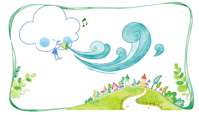 PSD 나무 식물 구름 꽃 백그라운드 일러스트 바람 날씨 주택 초원 사람없음 맑음 풀 언덕 국내일러스트 자연요소 건물 파일형식