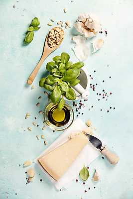 포토 JPG 해외이미지 식재료 실내 마늘 사람없음 하이앵글 이탈리아음식 올리브오일 파란배경 잣 바질 막자사발 나무숟가락 치즈나이프 통후추 파마산치즈 플랫레이 페스토 해외202004 해외포토 뷰포인트 백그라운드 채소 치즈 서양음식 내부 파란색 숟가락 견과류 사발 소스_음식 플랫 나이프 기름_음식 후추 파일형식