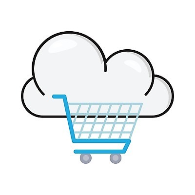 EPS 해외이미지 구름 인터넷 일러스트 기술 미술 쇼핑 컴퓨터 디지털 카트 정보 구매 윤곽 배지 온라인 전자상거래 얇은 항목 해외202105 해외일러스트 자연요소 문화예술 전자제품 파일형식 벡터