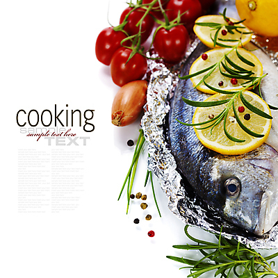 포토 JPG 해외이미지 식재료 방울토마토 실내 마늘 어류 타이포그라피 사람없음 레몬 은박지 해산물 흰배경 후추 로즈메리 카피스페이스 해외202004 해외포토 문자 백그라운드 토마토 채소 과일 내부 수중동물 공백 흰색 허브 향신료 파일형식