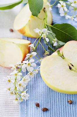 포토 JPG 해외이미지 꽃 잎 실내 사람없음 신선 사과 반쪽사과 사과반쪽 해외202004 해외포토 식물 과일 내부 파일형식