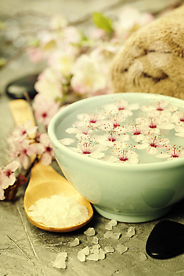 포토 JPG 해외이미지 회색배경 실내 사람없음 아웃포커스 수건 벚꽃 사발 스파용품 아로마테라피 나무숟가락 스톤 입욕소금 해외202004 해외포토 꽃 백그라운드 촬영기법 내부 위생용품 숟가락 스파 회색 미용용품 사기그릇 오브젝트 소금 테라피 파일형식