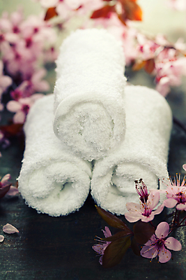 포토 JPG 해외이미지 검은배경 실내 사람없음 아웃포커스 수건 쌓기 벚꽃 스파용품 아로마테라피 해외202004 해외포토 꽃 백그라운드 모션 촬영기법 내부 위생용품 검은색 스파 오브젝트 테라피 파일형식