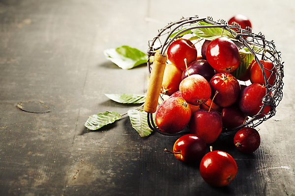 포토 JPG 해외이미지 잎 실내 사람없음 신선 사과 쏟아짐 사과바구니 갈색배경 해외202004 해외포토 식물 백그라운드 과일 모션 내부 갈색 바구니 파일형식