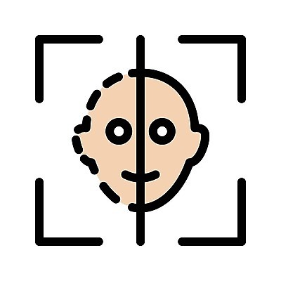 EPS 해외이미지 얼굴 일러스트 모바일 사람 컴퓨터 머리 디지털 정보 보호 심볼 확인 보안 신분 시스템 발견 소프트웨어 탐지 사용자 해외202105 해외일러스트 컨셉 안전 신체부위 전자제품 파일형식 벡터