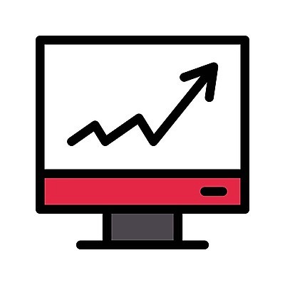 EPS 해외이미지 디자인 인터넷 일러스트 비즈니스 통신 그래프 노트북 컴퓨터 디지털 스크린 모니터 웹 장비 성장 바 플랫 오브젝트 전자 감시 고립 해외202105 해외일러스트 전자제품 파일형식 벡터
