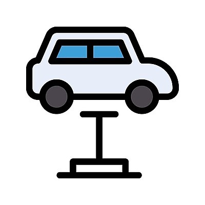 EPS 해외이미지 디자인 산업 일러스트 교통시설 자동차 노란색 검은색 기계 장비 나사 바퀴 플랫 수리 심볼 오브젝트 서비스 사인 리프트 정비공 잭 모터 자동 차고 해외202105 해외일러스트 육상교통 컬러 교통 공구 기술자 시설 파일형식 벡터