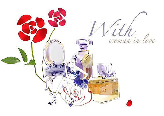 PSD 편집 편집이미지 여자 꽃잎 꽃 포토일러 합성일러스트 한명 사람 앉기 장미 알림 향수 디지털합성 편집일러스트 화장대 광고편집 여자만 여자한명만 이미지편집 식물 1 가구 모션 화장품 파일형식