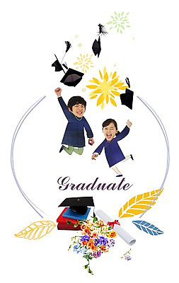 PSD 편집 편집이미지 학생 여학생 여자 남자 꽃 남학생 꽃다발 학사모 졸업 포토일러 합성일러스트 미소 웃음 사람 두명 점프 졸업가운 졸업장 알림 편집일러스트 인물미니어처 광고편집 SD캐릭터 이미지편집 식물 캐릭터 모자_잡화 교육 모션 표정 미니어처 가운 파일형식