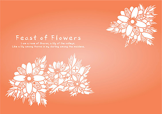 EPS 식물 템플릿 문자 문양 영어 꽃 백그라운드 무늬 꽃무늬 패턴 카드템플릿 사람없음 단어 파티 축제 주황색 잔치 이미지템플릿 카드프레임 컬러 카드_감사 프레임 이벤트 파일형식 벡터