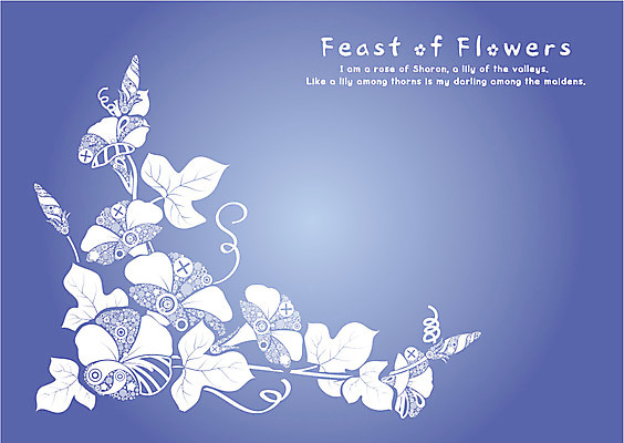 EPS 식물 템플릿 문자 문양 영어 꽃 백그라운드 무늬 꽃무늬 패턴 카드템플릿 사람없음 파란색 단어 파티 축제 잔치 이미지템플릿 카드프레임 컬러 카드_감사 프레임 이벤트 파일형식 벡터