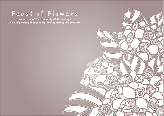 EPS 식물 템플릿 문자 문양 영어 꽃 백그라운드 무늬 꽃무늬 패턴 카드템플릿 사람없음 단어 갈색 파티 축제 잔치 이미지템플릿 카드프레임 컬러 카드_감사 프레임 이벤트 파일형식 벡터