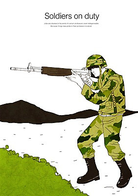 PSD 직업 남자 일러스트 산 한명 사람 성인 군인 총 군복 남자만 남자한명만 성인남자만 성인만 국내일러스트 1 무기 유니폼 국군 파일형식