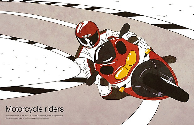 PSD 직업 남자 일러스트 한명 사람 성인 달리기 바이크 오토바이 레이싱 레이싱경기장 남자만 남자한명만 성인남자만 성인만 국내일러스트 1 육상교통 모션 시합 경기장 파일형식