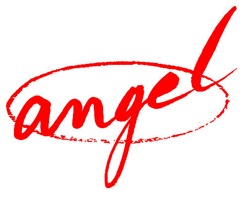 EPS 문자 손글씨 영어 문장 컬러 백그라운드 일러스트 캘리그라피 천사 프레임 틀 타이포그라피 글자캘리그라피 사람없음 빨간색 단어 도장 앤젤 국내일러스트 파일형식 벡터