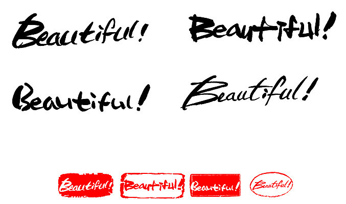 EPS 문자 손글씨 영어 문장 백그라운드 일러스트 캘리그라피 프레임 틀 타이포그라피 글자캘리그라피 사람없음 단어 세트 도장 뷰티 느낌표 beautiful 뷰티풀 국내일러스트 기호 파일형식 벡터