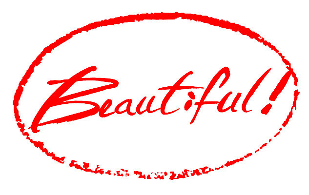 EPS 문자 손글씨 영어 문장 컬러 백그라운드 일러스트 캘리그라피 프레임 틀 타이포그라피 글자캘리그라피 사람없음 빨간색 단어 도장 뷰티 느낌표 beautiful 뷰티풀 국내일러스트 기호 파일형식 벡터