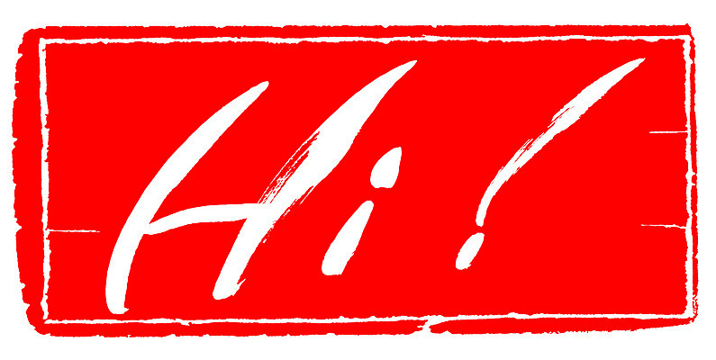 EPS 문자 손글씨 영어 문장 컬러 백그라운드 일러스트 캘리그라피 프레임 틀 타이포그라피 글자캘리그라피 사람없음 빨간색 단어 도장 인사 느낌표 안녕 hi 국내일러스트 기호 예절 파일형식 벡터