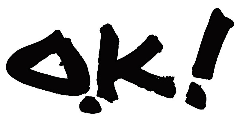 EPS 문자 손글씨 영어 백그라운드 일러스트 캘리그라피 타이포그라피 글자캘리그라피 사람없음 단어 느낌표 OK 승낙 긍정 동의 국내일러스트 기호 컨셉 손짓 파일형식 벡터