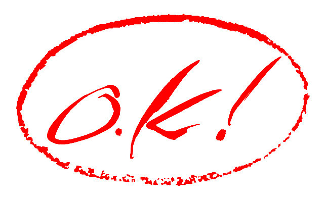 EPS 문자 손글씨 영어 문장 컬러 백그라운드 일러스트 캘리그라피 프레임 틀 타이포그라피 글자캘리그라피 사람없음 빨간색 단어 도장 느낌표 OK 승낙 긍정 동의 국내일러스트 기호 컨셉 손짓 파일형식 벡터