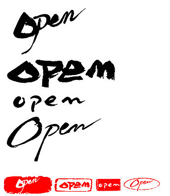 EPS 문자 손글씨 영어 문장 백그라운드 일러스트 캘리그라피 프레임 틀 타이포그라피 글자캘리그라피 사람없음 단어 세트 도장 오픈 open 국내일러스트 파일형식 벡터