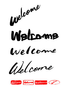 EPS 문자 손글씨 영어 문장 백그라운드 일러스트 캘리그라피 프레임 틀 타이포그라피 글자캘리그라피 사람없음 단어 세트 도장 환영 웰컴 국내일러스트 파일형식 벡터