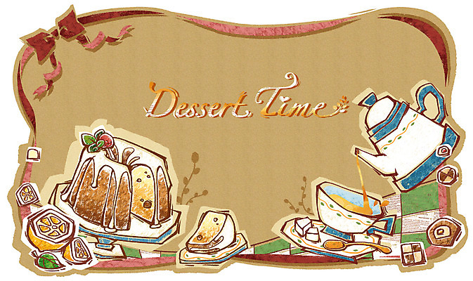 PSD 음료 선 음식 백그라운드 과일 라인일러스트 일러스트 티타임 디저트 사람없음 케이크 숟가락 차 찻잔 찻주전자 레몬 초크일러스트 홍차 국내일러스트 주전자 휴식 잔 수저 차_음료 파일형식