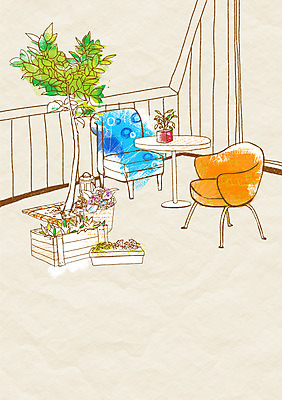 PSD 화분 가구 백그라운드 의자 일러스트 탁자 실내 사람없음 장식 인테리어 발코니 오브젝트 국내일러스트 디자인 생활용품 내부 파일형식