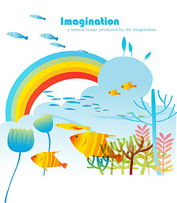 EPS 구름 바다 다수 무지개 일러스트 상상 하늘 어류 사람없음 판타지 산호 숲 국내일러스트 자연요소 수중동물 자포동물 파일형식 벡터