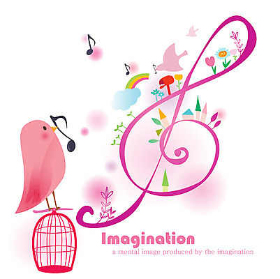 EPS 동물 구름 한마리 꽃 무지개 음표 일러스트 노래 상상 조류 주택 사람없음 판타지 새싹 우체통 높은음자리표 새장 국내일러스트 자연요소 식물 1 기호 음악 건물 케이지 파일형식 벡터